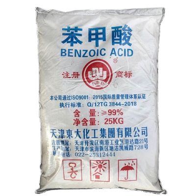 Min 99% Benzoic Acid C7H6O2 White Acicular or Scaly Crystals for Plasticiser Blending