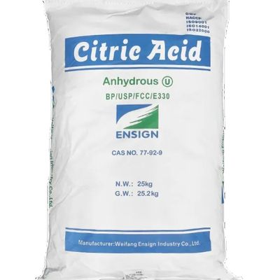Food Grade Anhydrous Citric Acid Powder 77-92-9 Purity 100% White Transparent Powder