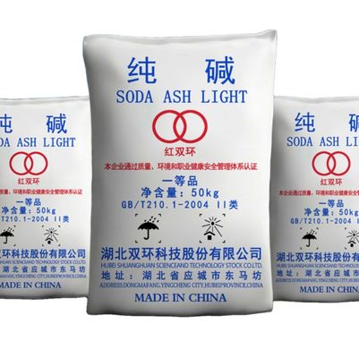 99.2%min Light/Dense Soda Ash Na2CO3 White Powder from Chinese EINECS No. 207-838-8